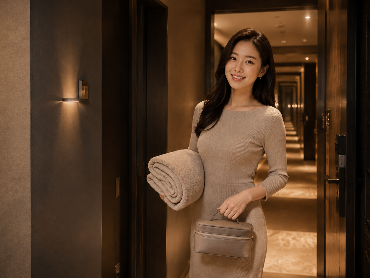 서울 구로구 방문 홈케어 일정을 준비하는 젊은 성인 한국 여성 관리사